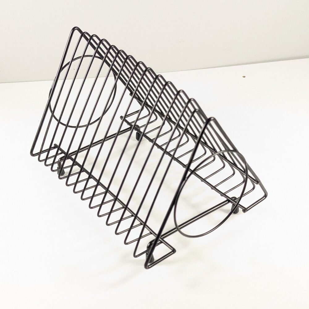Black triangle wire CD rack,  45rpm LP Record Holder, notebook storage rack